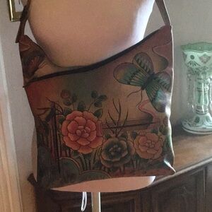 Anuschka hand painted hobo purse